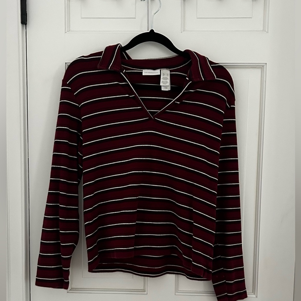 Striped Burgundy Women's Top